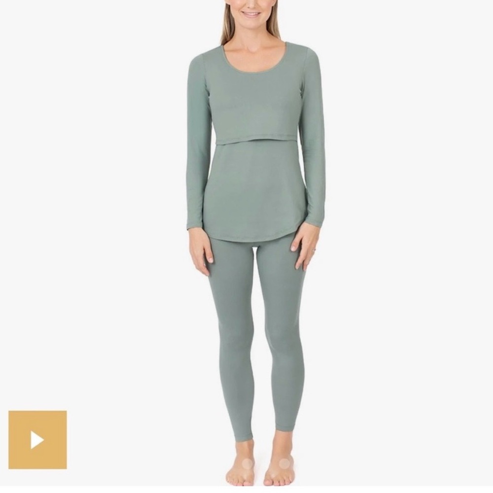 Kindred Bravely Nursing Pajama Set - sage